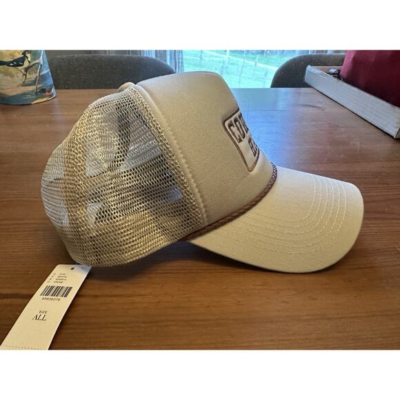 Anthropologie Baseball Hat Cowboy Trucker Hat Snapback New With Tags Crème - Picture 4 of 7